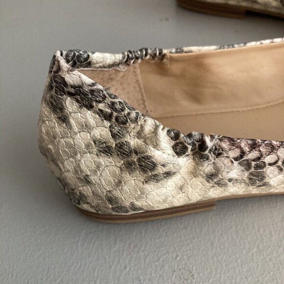 KAARI Flats Faux Snake Skin Shoes Jessica Pointy Toe Ballet Elastic Heel… - Picture 6 of 8